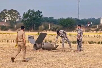 A Delhi-bound Fatah-II missile shot down over Sirsa by Indian air defence missile system