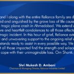 Entire Reliance family are deeply pained and anguished by the grave loss of life caused by the tragic plane crash
